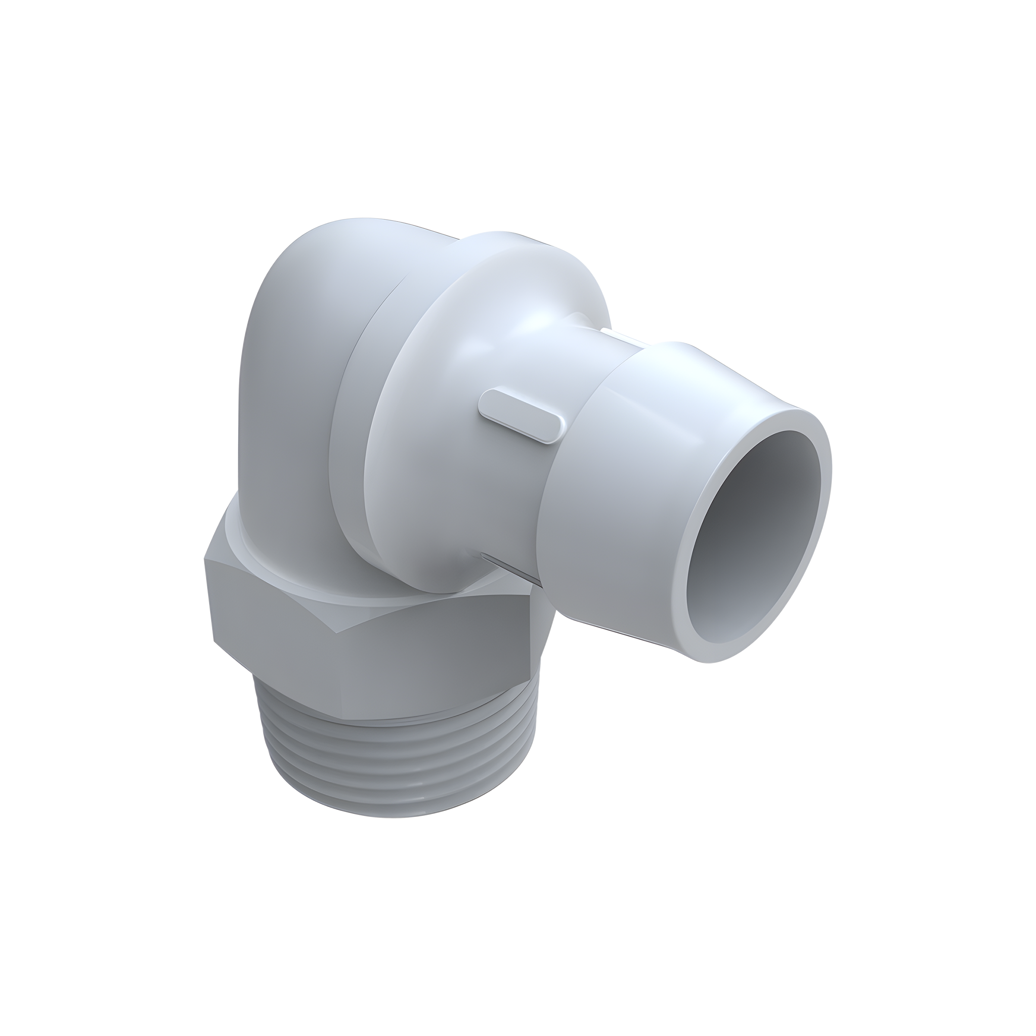 The Burnewiin EM1 Elbow Drain Fitting, portrait view.