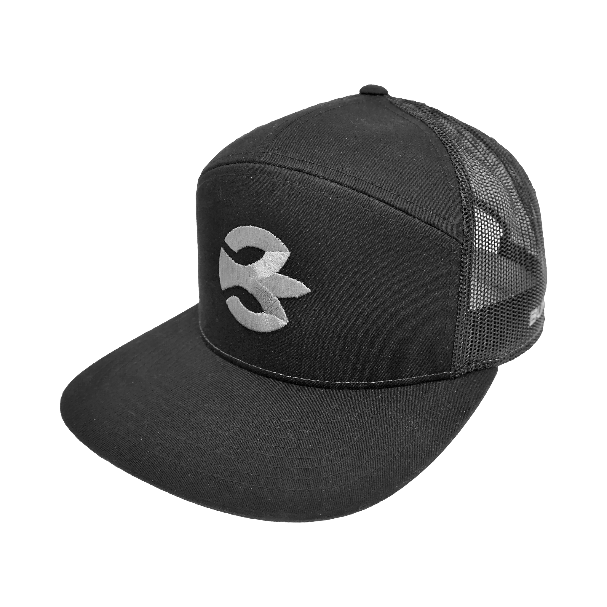 The Burnewiin Pro Staff 7-Panel Hat with the bird logo on the right.