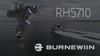 The Burnewiin RH5710 round reel and bait-caster rod holder, above the Burnewiin Logo, and a fishing boat in the background.  