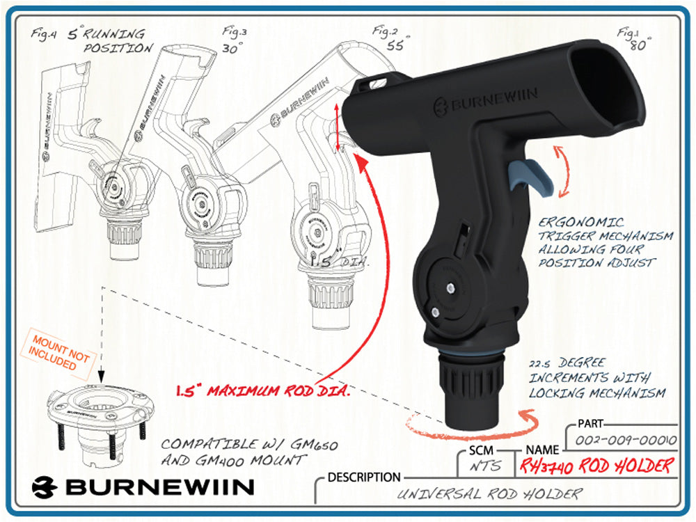 RH3740 Spinning Rod Holder